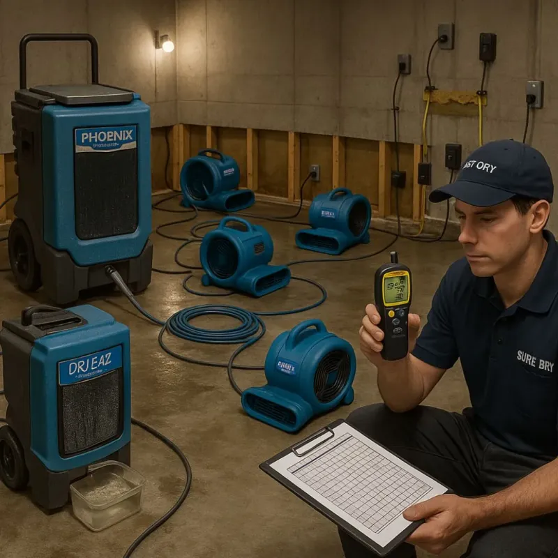 Structural Drying and Dehumidification process in Rapid City, SD